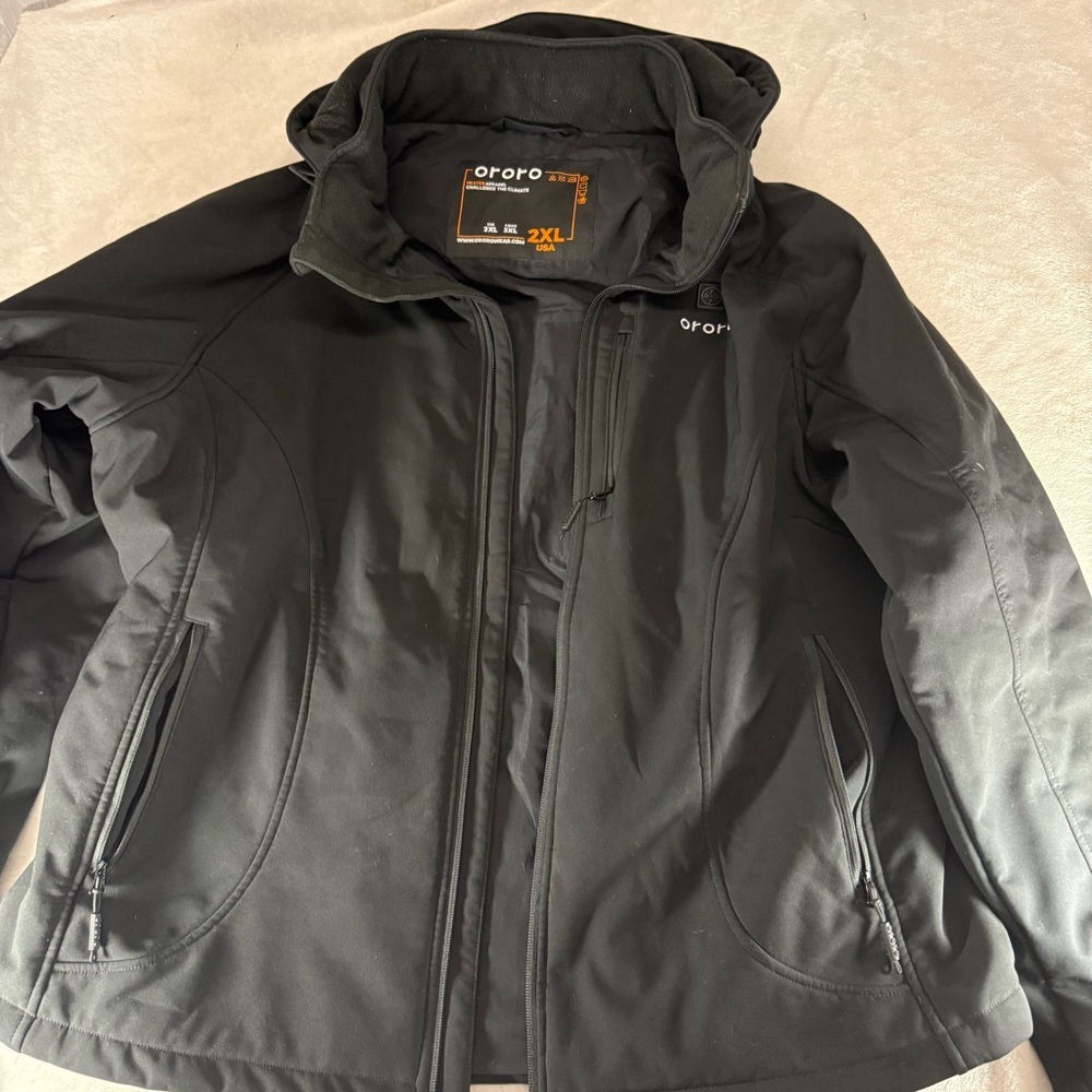 Ororo Men's Black Heated Ski Jacket